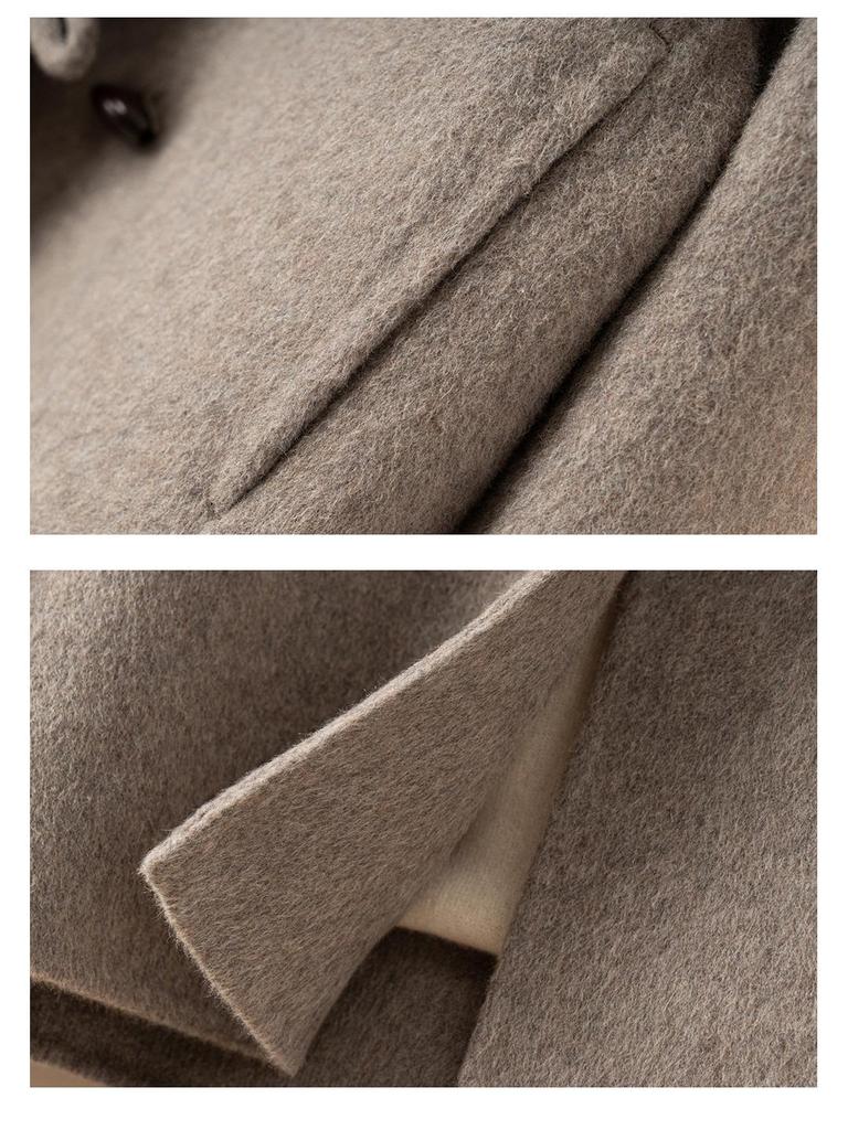 Women's High-End Wool Tweed Coat - Autumn/Winter 2025, Double-Faced and Loose Fit with a Round Neck In Little Fragrance Style