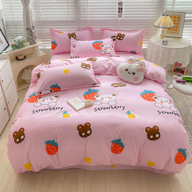 Four-piece Bedding Set Pure Cotton New Style Princess Style Dormitory Single Three-piece Bedding Set