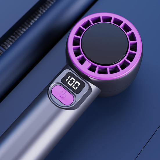 Mini Handheld Fan with Brushless Motor Digital Display 100 Speeds Strong Airflow Rechargeable Portable Personal Fan