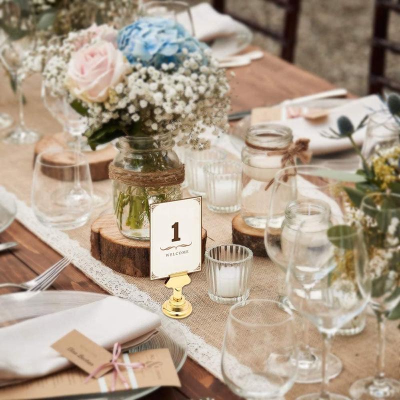 WTEMPO Table Card Holders Place Card Holders Ideal for Photos Signs Memo Notes Perfect for Weddings Restaurants Birthdays New Year Party