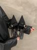 Black Bag Head Sandals Thin Heels Women's Shoes New Temperament Socialite Pointed Head Shallow Mouth High Heel Empty Shoes