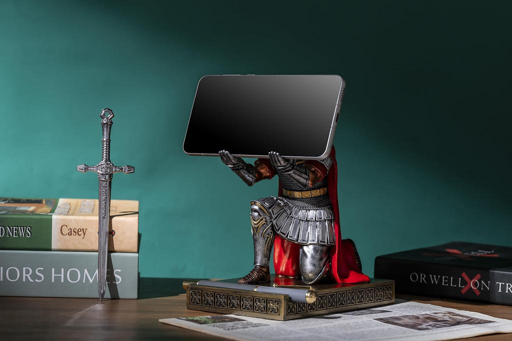 HDMbigmi Плащ Центуриона Воин Подставка для ручек Ночная Подставка для мобильного телефона Настольный органайзер и аксессуары с металлическим мечом открывалка для писем для офиса и дома