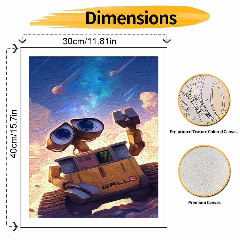 Disney WallE oil painting art handmade diy painting home decoration gift