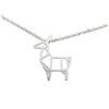 [R1393] - Handmade Silver 'Origami' (llama) Necklace - 13x13 Mm