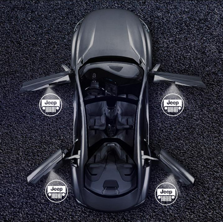 For Jeep Car Door HD Welcome Lights Laser Projector Auto Courtesy Lamp Accessories For Jeep Renegade Wrangler Compass Cherok