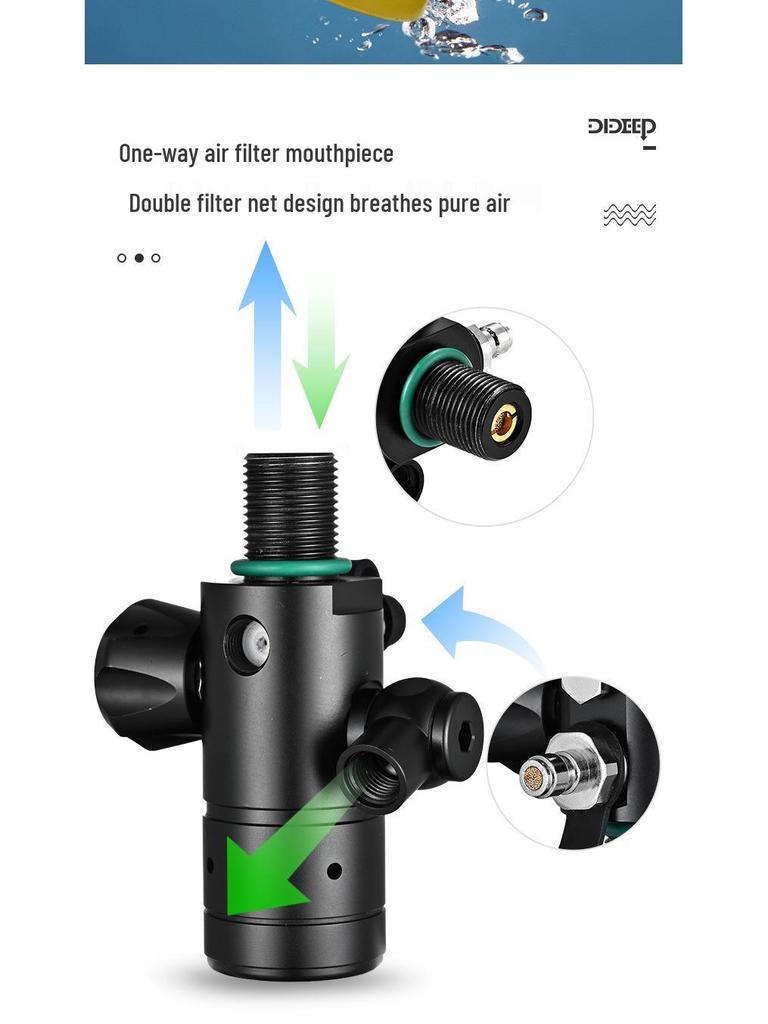 DIDEEP X5000Pro 2L Комплект для дайвинга и снорклинга с аквалангом и манометром