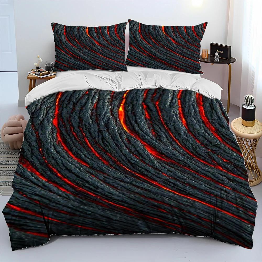 3D Набор постельного белья с одеялом «Лава вулкана», Пододеяльник, Наволочка, Размер Кинг, Квин, Взрослый, Детский