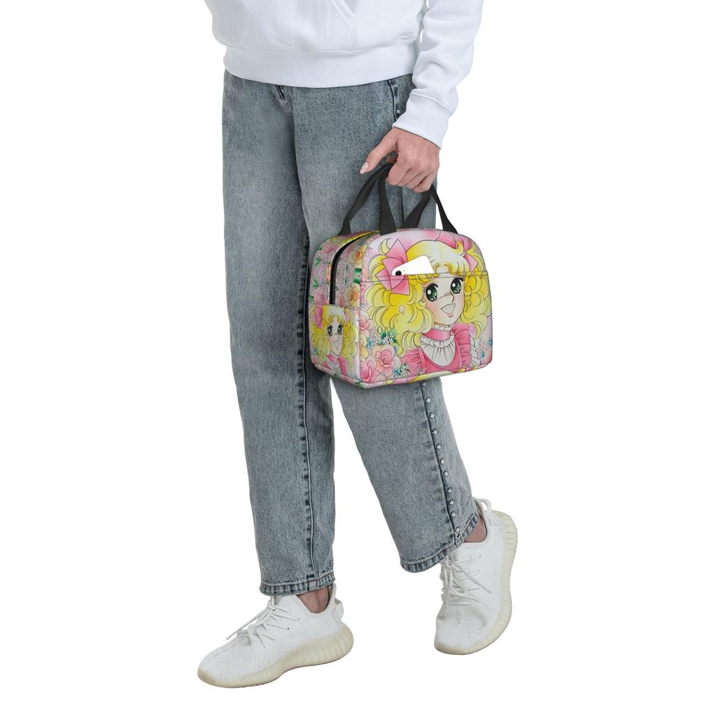 Anime Manga Candy Candy Lunch Bag Women Thermal Cooler Insulated Lunch Boxes for Adult Office