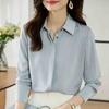 2025 Spring New Long Sleeve  Women Shirt Turn Down Collar Office Lady Black White Shirt Blouse Women Tops Shirts J747