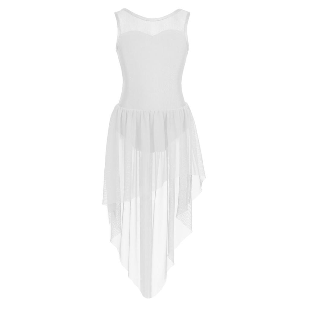 Lyrical Modern Dance Dresses for Kids Girls Sleeveless Tank Dress Ballet Dance Leotard Dress Dancewear