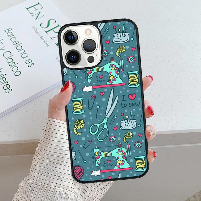 Sewing Machine Pattern Phone Case For IPhone 18 17 Air 15 16 16e 14 13 Pro Max Coque 12 11 Pro Max PLUS fundas cover