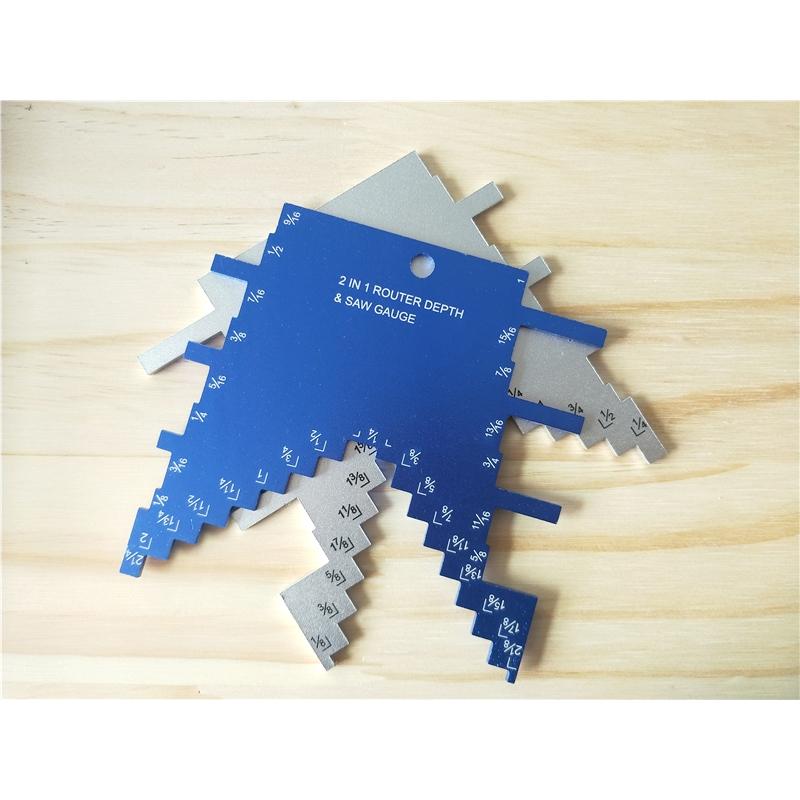 1Pc 2 In 1 Aluminum Router Depth Wood Marking Tool Tiling Laminate Tiles General Tools Step Depth Gauge Table Saw Measuring