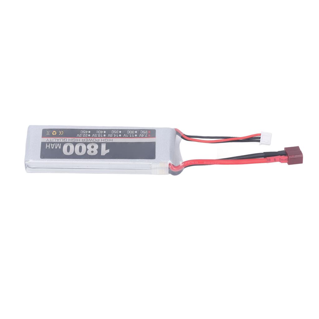 Аккумулятор RC LiPo 7.4V 2S 1800mAh 25C Перезаряжаемый литий-полимерный аккумуляторный блок LiPo для RC автомобиля