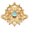 Gold Plated Ring 'Cléopatra' Golden Blue - 17 Mm