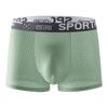 Men Boxer Briefs Mid-rise Elastic Waistband Shorts Underwear Solid Color Letter Print Breathable Mesh U-Convex Panties