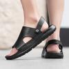 New Handmade Flats Summer Male Sandals Men Breathable Leather Shoes Man Outdoor Men Sandals Antiskid Beach Sandals Hollow Shoes