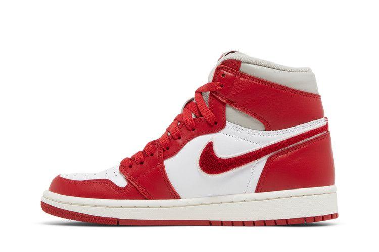 Women's Sneakers Nike Jordan 1 Retro High OG Varsity Red (Women's) Light Iron Ore/Varsity Red-Sail