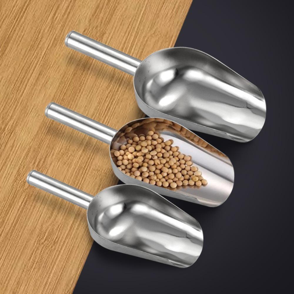 Stainless Steel Shovel Metal Coffee Bean Flour Shovel Multifunctional Ice Shovel Food Measuring Spoon Kitchen Accessories
