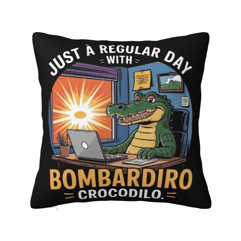 Bombardiro Crocodilo Tralalero Tralala Square Pillow Cases Italian Brainrot Cushion Covers Decorative Pillowcase for Home 18