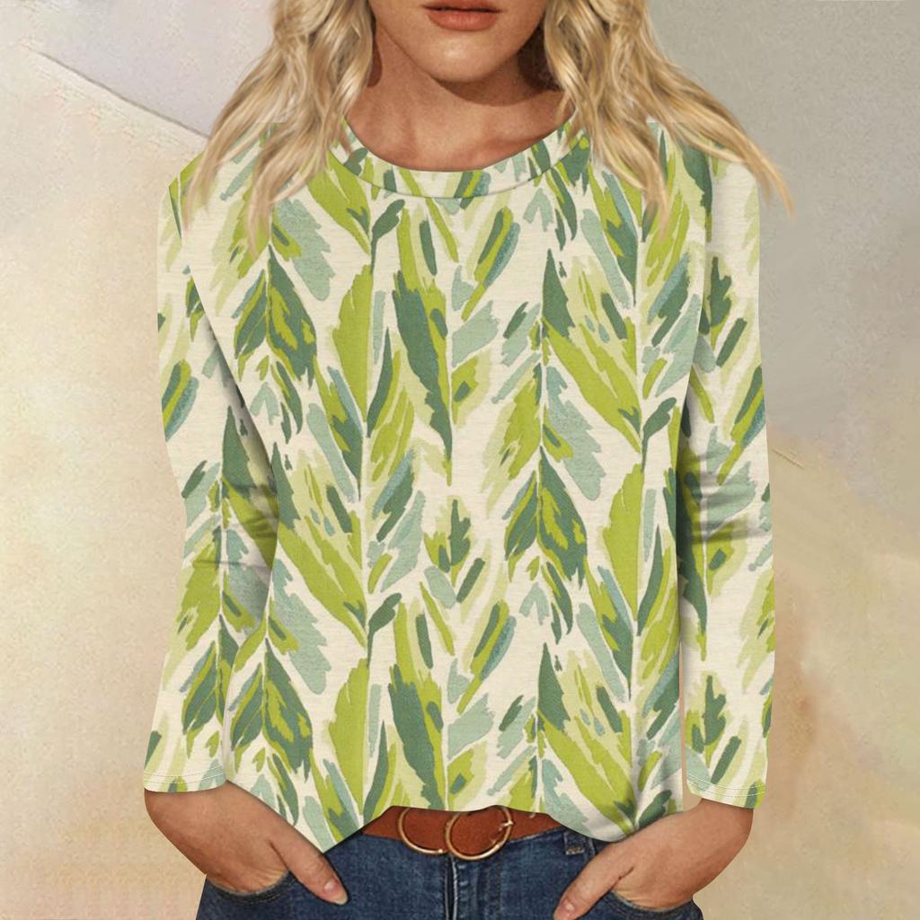 Womens Long Sleeve Round Neck Shirts Basic Tee Casual Top Fall Trendy Tunic Outfits Fitted T Shirts