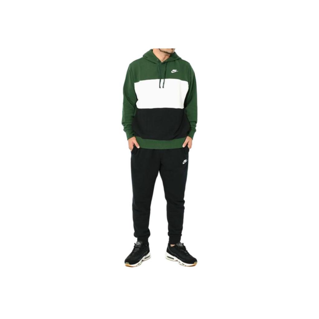 Nike Клубная флисовая толстовка с капюшоном Color Block Мужские толстовки с капюшоном Cold-Fir-Green FB7416-323