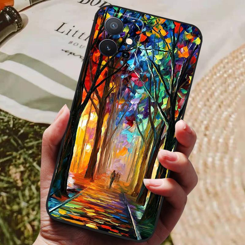 Для vivo Y55 5G Чехол Y33S T1 Y75 5G Модный расписной чехол Мягкий силиконовый матовый чехол для телефона Для vivo T1 5G Бампер VivoY55 T 1 5G