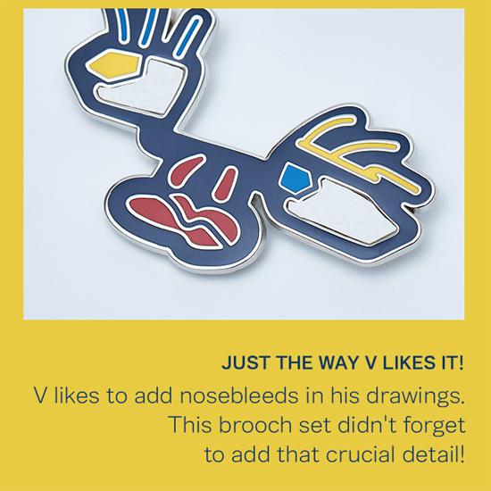 BTS Набор брошей V, сделанный художником (Лица)