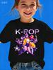 Kpop T-Shirt Casual Anime Character Print Short Sleeve Anime Clothes Soft Comfortable Kids Tee