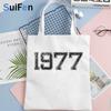 1977 Shopping Bag Bolsas De Tela Shopper Handbag Reusable Cotton Bag String Sac Cabas Sacola Jute Sac Toile