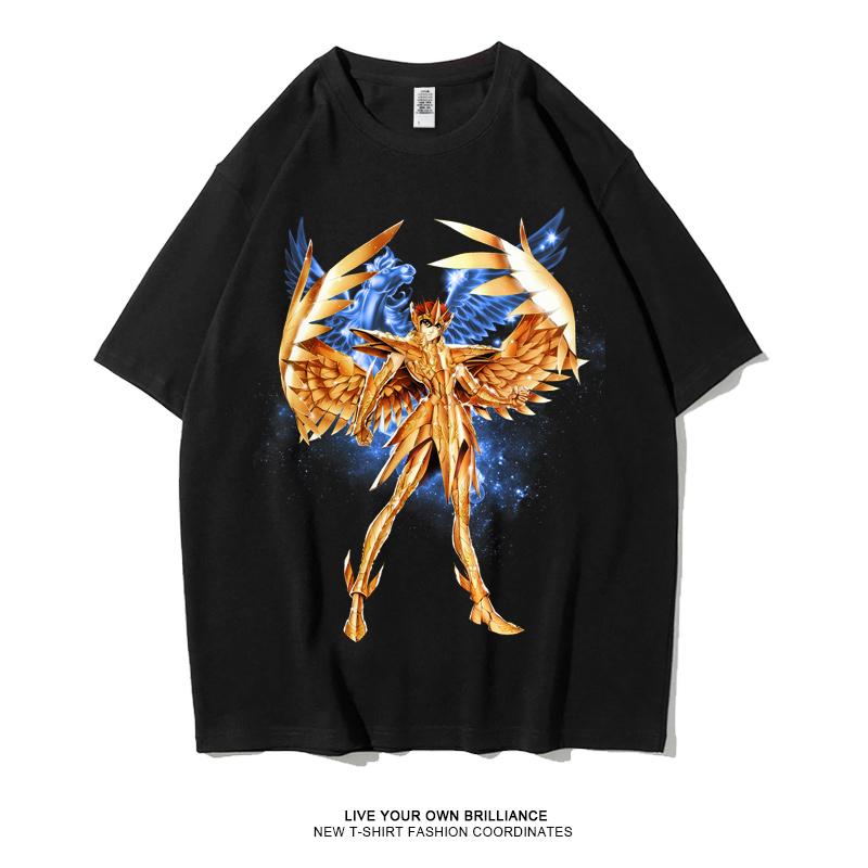 Японское аниме Saint Seiya Золотой Зодиак Спорт рок Фитнес кэжуал хип-хоп мужской топ Футболка с коротким рукавом женская футболка пара