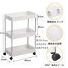 OTYTY Kitchen Cart, Mobile Storage Rack, Under-Desk Cart with Casters, White, 3 Tiers, 22.5cm Wide13cm Wide, Heavy-Duty Capacity, Stylish Design for
