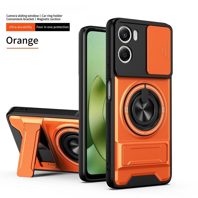 Чехол-броня для Motorola G06 4G Чехол со шторкой для защиты объектива камеры Задняя крышка для Moto G06 Power 4G Чехол с автомобильным магнитным кольцом-подставкой