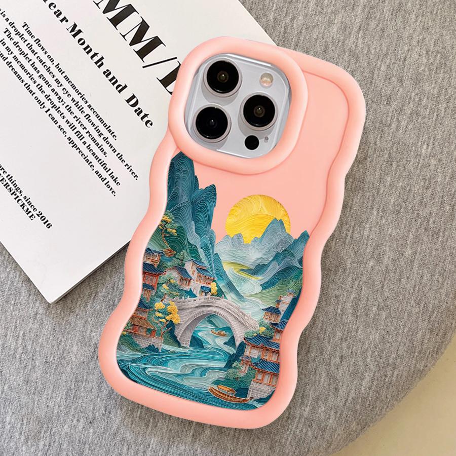 Чехол с горным дизайном для iPhone 17 Air 13 XR 15 Plus 16 Pro Max 11 14 8 12 Мягкая накладка для телефона