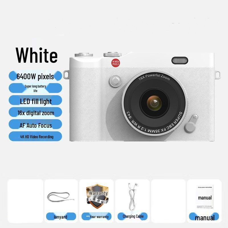 CCD Digital Camera with Dual Lenses - Retro Flip-Phone Style, Perfect for Students and Kids, Connects to Phone.