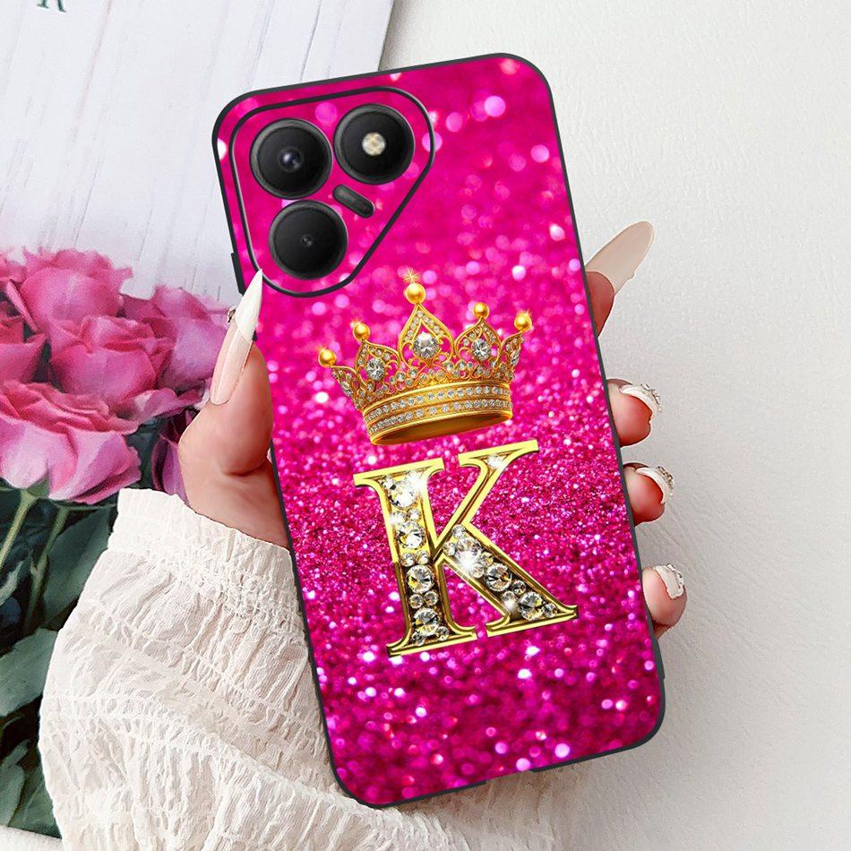 For Tecno Pova 7 5G Fashion Crown Letter Phone Case For Tecno LJ7 Pova7 Soft Silicone TPU Bumpers