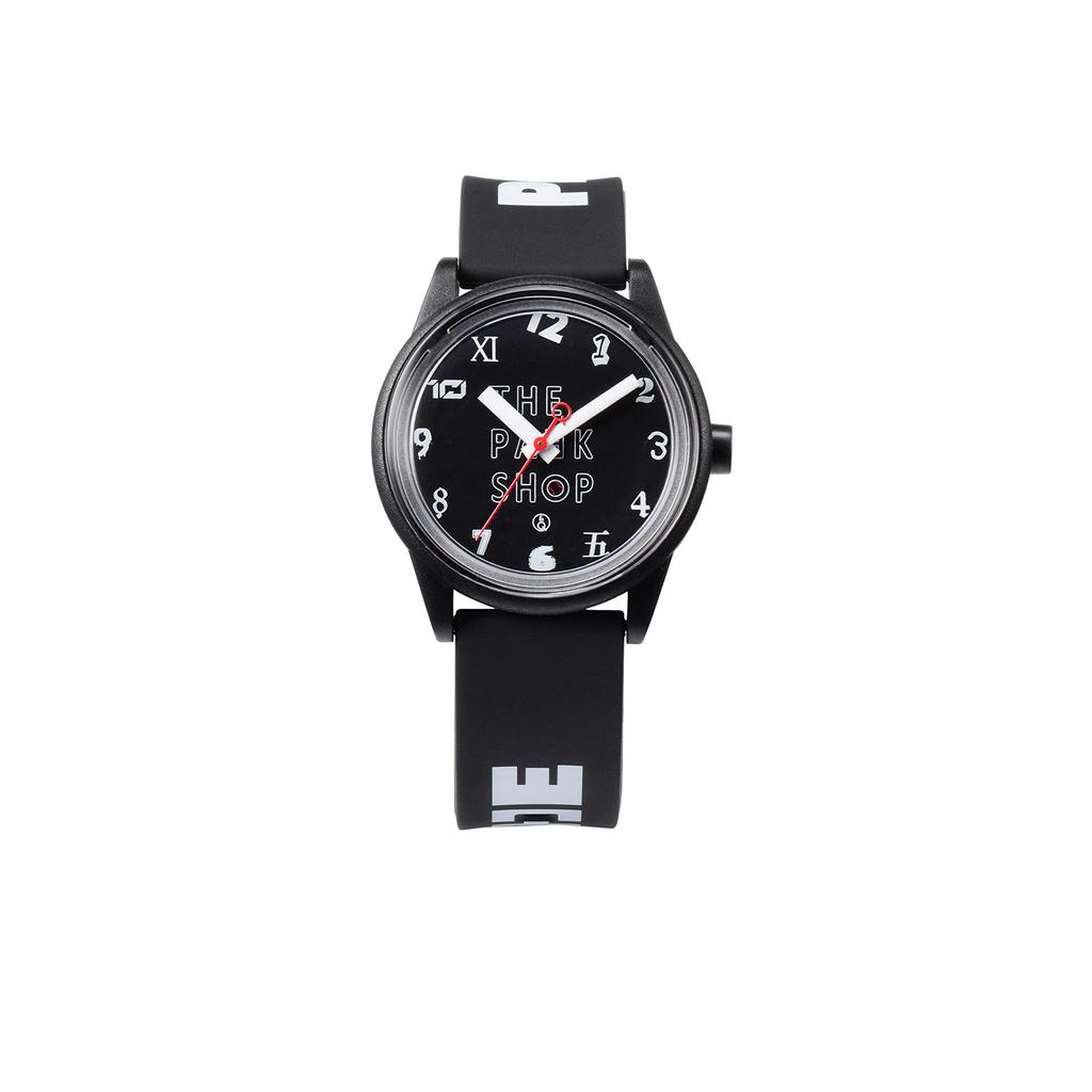 SmileSolar Модель-коллаборация THE PARK SHOP Уретановые часы Q&Q, на солнечной батарее, аналоговые, водонепроницаемые, ремешок, черные, R01A-510VK