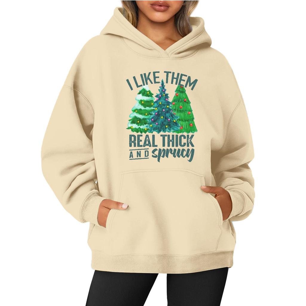 Women's O-neck Long Sleeve  Printed Top Solid Color Hoodie