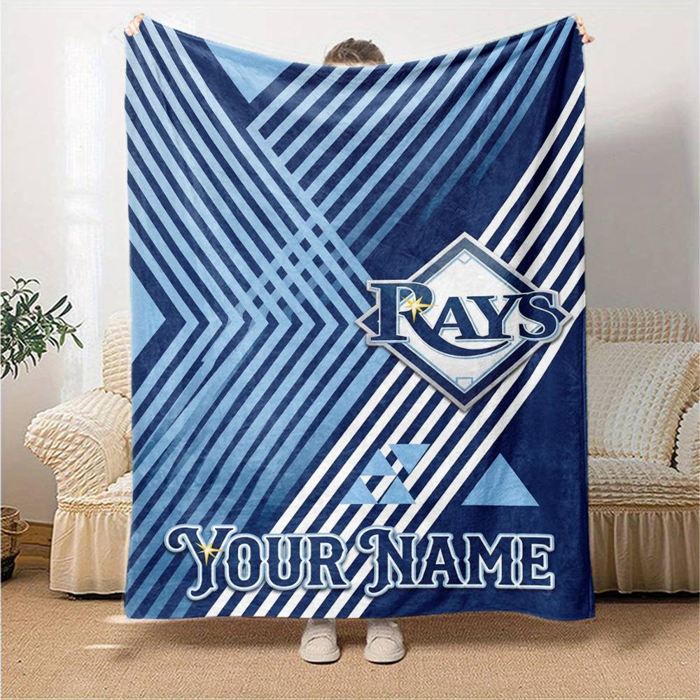 Name Custom Tampa Bay Rays Print Flannel Blanket High Quality Warm Comfortable Cover for All Seasons Perfect for Gifts Home Decor