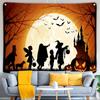 Bedroom Living Room Decor Mystic Pumpkin Haunted House Witch Aesthetics Wall Hanging Wall Decor Home Decor Halloween Tapestry