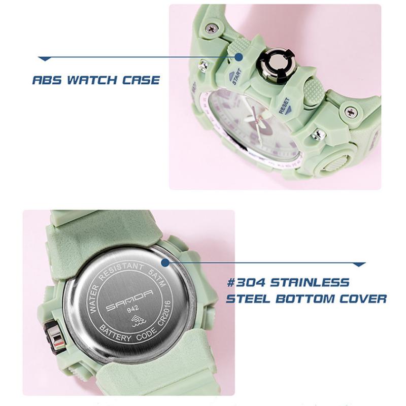 SANDA Новые простые модные спортивные электронные часы с ночным светом, студенческие мужские часы