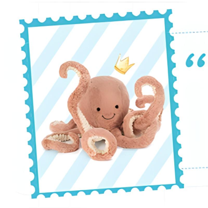 JELLYCAT серия 'Океан' осьминог Оделл успокаивающая персиковая кукла плюшевая кукла высота 23 см