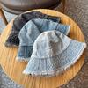 Korean Style Fishermen Caps Washed Denim Basin Hat Personalized Sun Protection Hat Outdoor