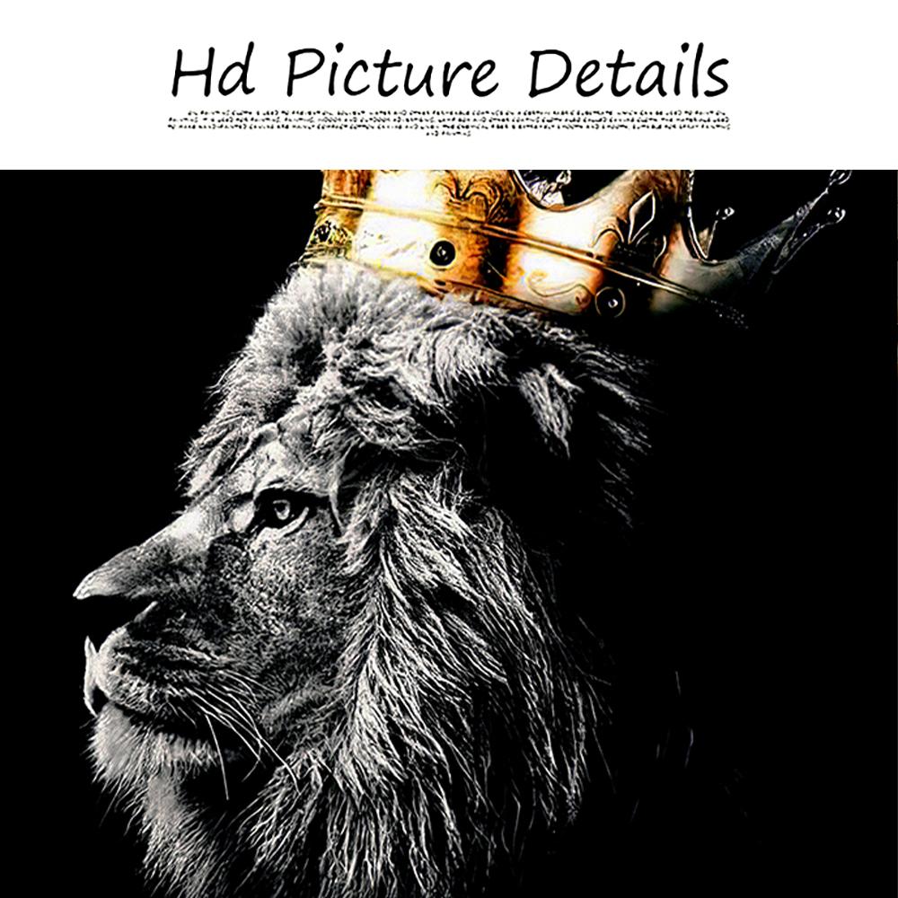 Black Lion King and Lioness Queen Poster Prints Animal Wall Art Picture Canvas Painting Home Decoration for Living Room