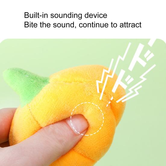 Щенок Скрипучая Игрушка Питомец Форма Тыквы Плюшевые Жевательные Игрушки Собака Интерактивная Снижает Скуку Скрипучая Игрушка для Маленького Щенка