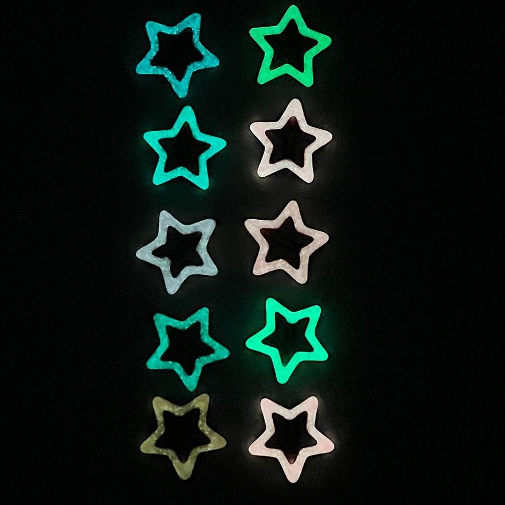 20Pcs Glow in The Dark Luminous Star Hair Clip Trendy Mini Luminous Barrettes Costume Dress Up