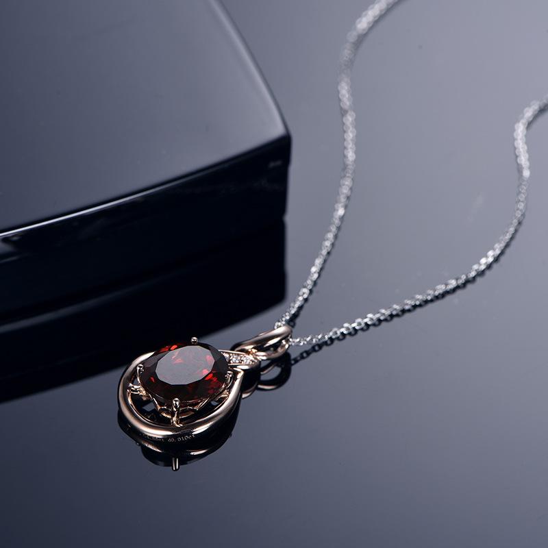 BELLA BOX Красный овальный красный цвет сокровище простой темперамент кулон ожерелье для женщин свадебные украшения