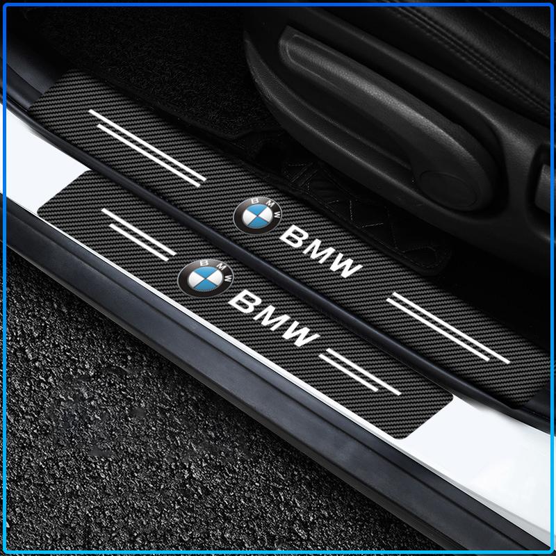 Для BMW E34 E46 E39 E38 E90 E60 E36 F30 F30 F10 E92 E38 E91 G30 G38 M3 M5 4 шт. Наклейки на пороги автомобиля из углеродного волокна Защита от царапин Рестайлинг