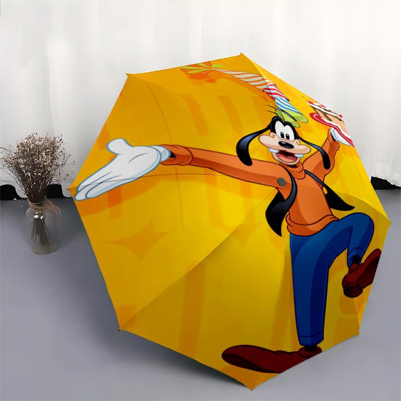 Goofy Birthday Party Hat Cake Automatic Folding Umbrella - 3 Folding Design, Vivid Cartoon Pattern, Suitable for Outdoor Activities, A Gift