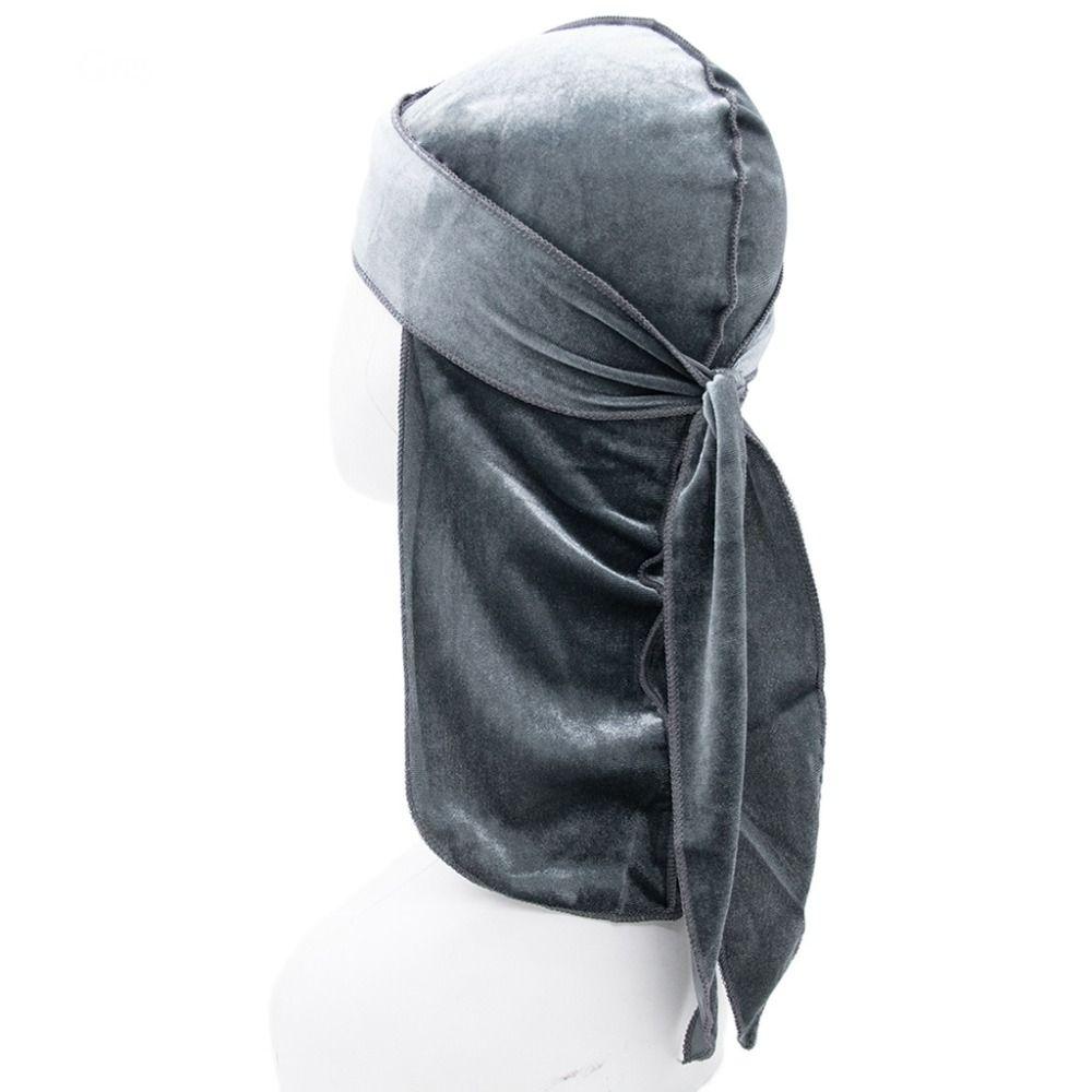 Бархатная пиратская шапка Durag, предварительно завязанный детский тюрбан, хиджаб, эластичная повязка на голову для мальчика