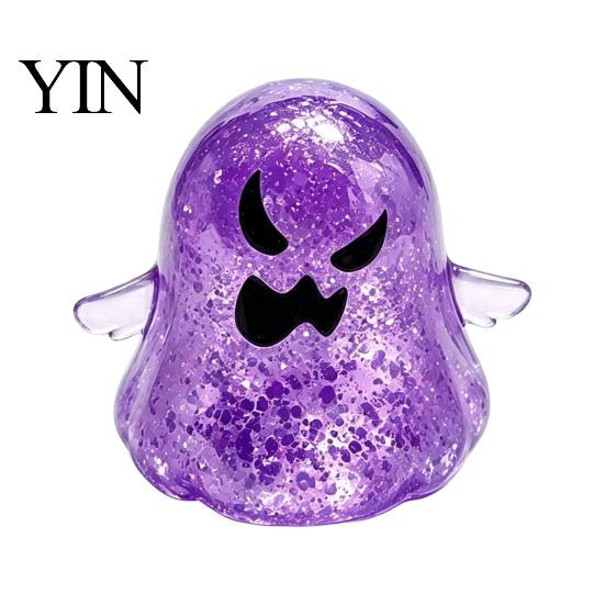 Elastic Squeezing Toy Halloween Ghost Stress Relief Toy, Spooky Glitter Squeeze Soft TPR Fidget Clear Sensory for Focus and Relaxation Slow Rebound